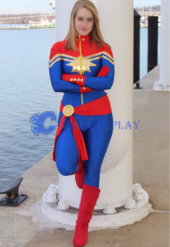 Captain Marvel Carol Danvers Sexy Cosplay Costume